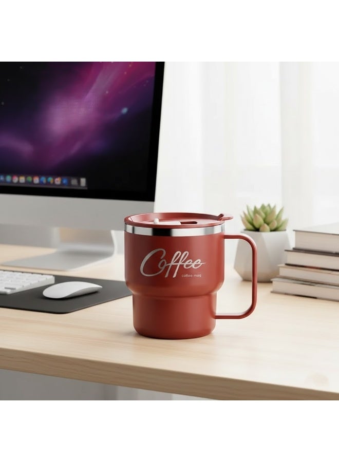 Premium 400ml Stainless Steel Coffee Mug with Lid - Image 3
